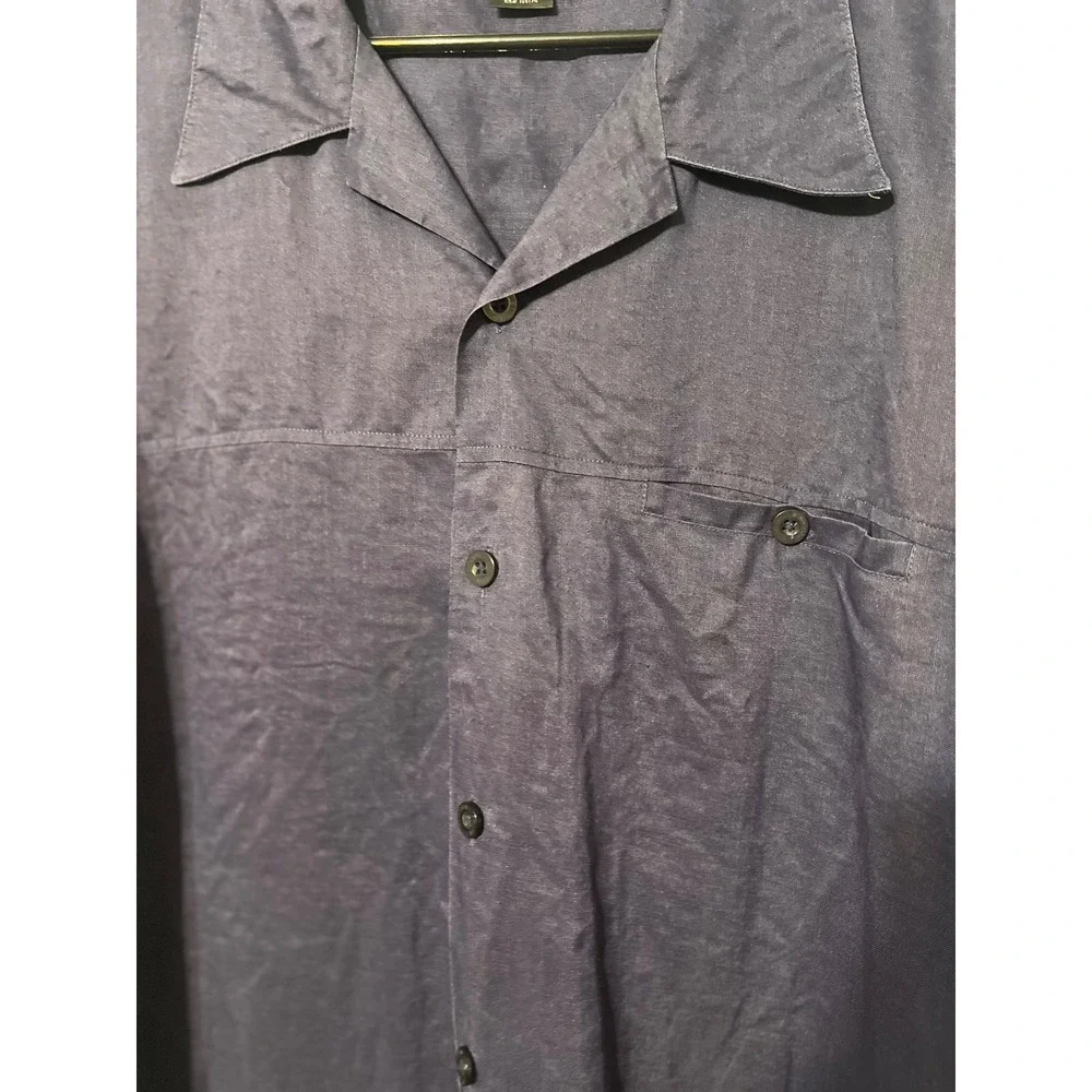 Man of Fashion Mens 2XL Navy Blue 100% Linen 2 Piece Shirt and Pants 44x34 Set